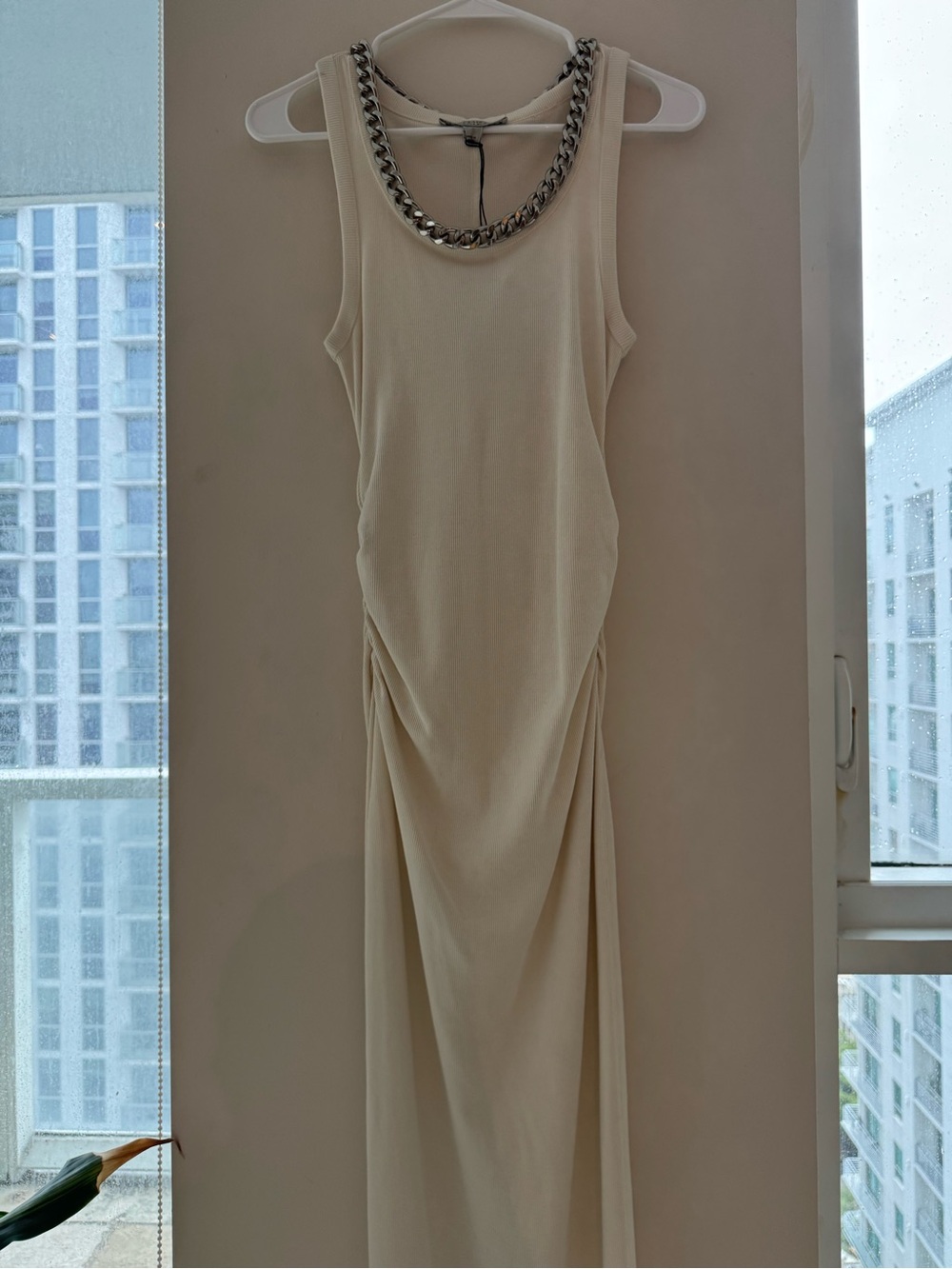 All Saints Chain Ribbed Tank Midi Dress - Picture 2 of 5